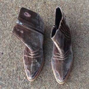 Free people velvet ankle boots